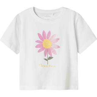 Name It T-shirt Hvid Med Blomst Print