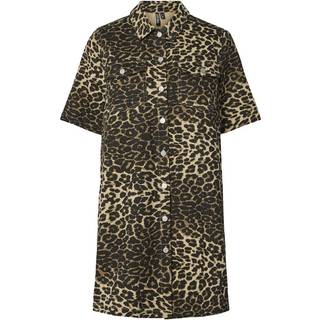 Pcasta Leopard Denimkjole