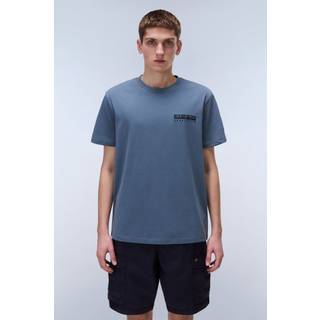 Napapijri Napapijri Blue Vignoni Back Printed Short Sleeve 100% Cotton T-Shirt