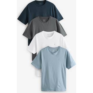 Next Blue/Navy/White/Steel Regular Fit T-Shirts 4 Pack