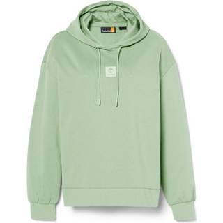 Timberland Women's Stack Logo Loop Back Hoodie Hoodie Damer størrelse M farve grøn