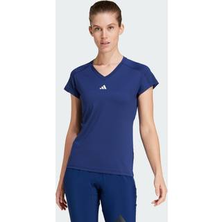 AEROREADY Train Essentials Minimal Branding V-Neck T-shirt - Dark Blue / White - L