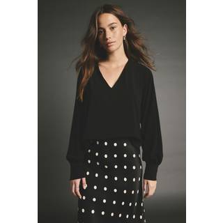 Next Black Long Sleeve V-Neck Jersey Blouse