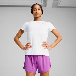 Puma Graphics Running Illustration Tee Running Shirt Women - White, Size 12 - white