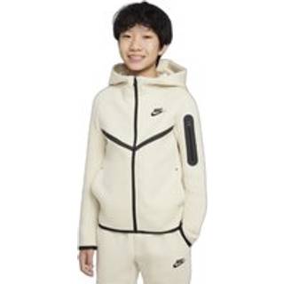 Nike Sportswear Tech Fleece-hættetrøje med lynlås til større børn - brun - XL