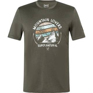 super.natural Northern Lights Bio Jersey Tee Merino-shirt Herrer størrelse 46 - S farve brun