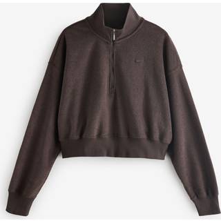 Oversized, kort og lun Nike Sportswear Phoenix Plush-fleecesweatshirt med 1/4 lynlås til kvinder - brun - M (EU 40-42)