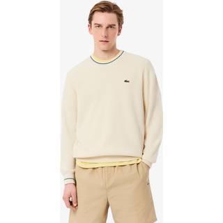 Lacoste Tipped Crew Neck Knit Jumper Cream