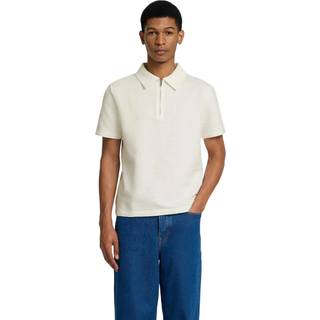 SLHSANDER SEERSUCKER ZIP SS POLO