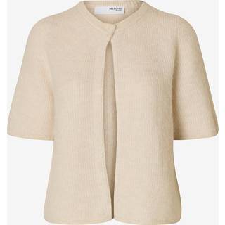 SELECTED FEMME Slfsia Ras 2/4 RIB KNIT CARDIG Birch Detail:Melange XL