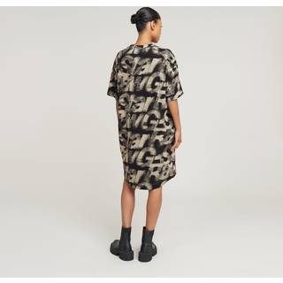 Sprayed Letters Loose Dress - Multi color - Women
