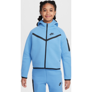 Nike Sportswear Tech Fleece-hættetrøje med fuld lynlås til piger - blå - M