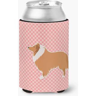 """" Caroline's Treasures Collie Checkerboard Pink Can eller flaskehugger BB3616CC kan hugger multicolor """"