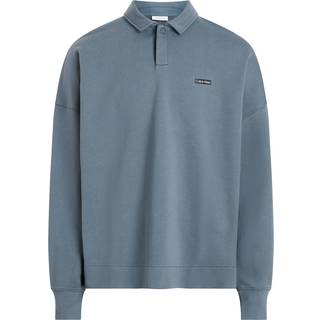 Cotton Terry Polo Sweatshirt - Grey - XXL