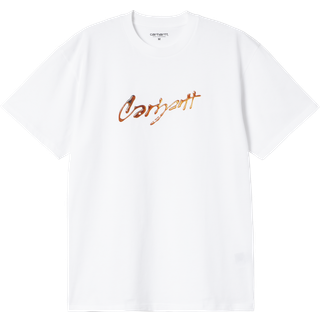 Drip Script T-shirt, White, XXL