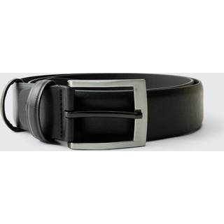 Mens Black Belt With Silver Buckle