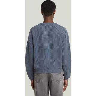 Overdyed Structure Knitted Sweater - Light blue - Women