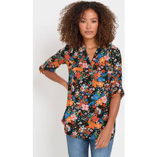 M & Co M & Co Pink Half Placket Floral Blouse