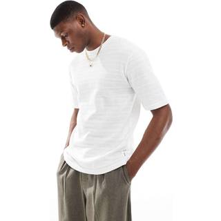 ONLY & SONS strikket t-shirt i hvid til herre