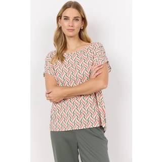 SC-Penny 1 - Grafisk Print Bluse - Peach Pink