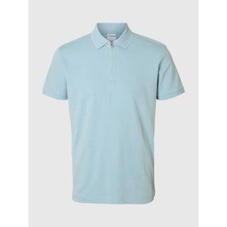 Selected Fave Zip Polo SS Winter Sky