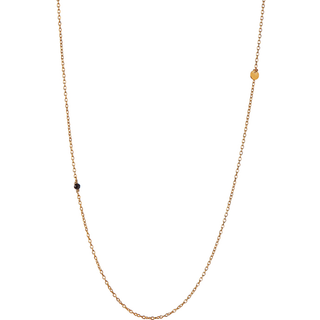 Stine A Pendant Chain With Petit coin And Black Spinel Halskæde, Forgyldt sølv
