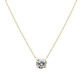 PAVOI 14K Goldbelagt krystal Solitaire 1,5 karat (7,3 mm) CZ Dainty Choker halskæde | Guld halskæder til kvinder