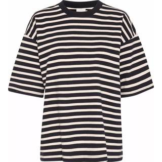 Kaffe Kalora Sweat Shirt Sweatshirts 10509454 Black / Broken White Stripe (XLARGE)