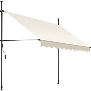 Markise med håndsving, højdejusterbar - 250 x 180 cm,sort/grå