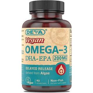 DEVA Nutrition Vegan Omega-3 DHA-EPA fra Micro Algae Delayed Release 90 Vegan Capsules 1-Pack