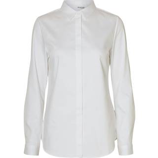 SELECTED FEMME SLFROMIE LS FITTED SHIRT NOOS - Hvid