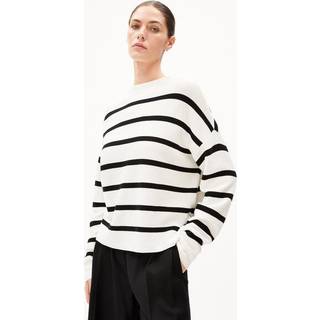 ARMEDANGELS Women's Merinaa Stripes Sweatere Damer størrelse L farve hvid