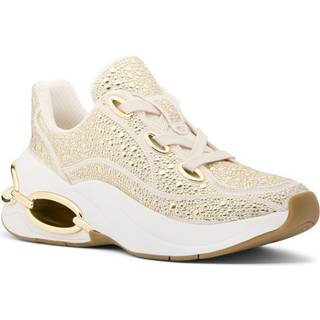 MK Toni Embellished Linen Blend Trainer - Natural - Michael Kors - EU 35.5