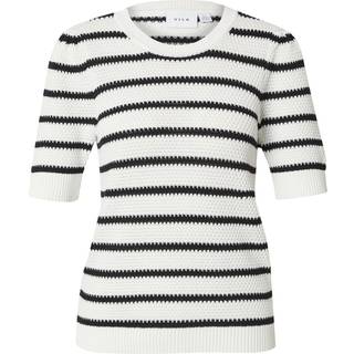 VILA Vidalo O-neck S/S STRIPE KNIT_ White Alyssum Stripes:black XXL