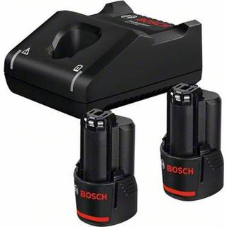 BOSCH Batterisæt 12V 2 Li-Ion batterier, 12V, 2Ah + oplader