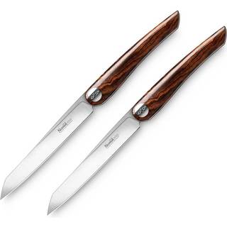 Nesmuk Janus Brotmesser 27 cm - Niobstahl mit DLC-Beschichtung - Griff Wacholder - Braun,Silber