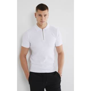 River Island Muscle fit Textured Polo-skjorterStor