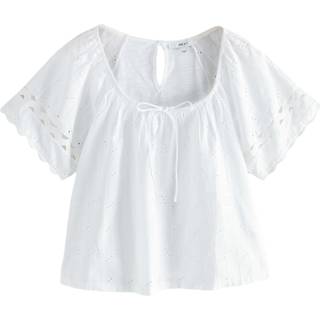 Next Broderi Boho Kortærmet Ric Rac Top