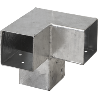 PLUS Cubic hjørnebeslag til 7 x 7 cm stolper, dobbelt, stål, 15 x 15 x 15 cm