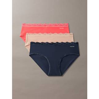 3 Pack Hipster Panties - Micro Stretch with Lace - Multi - S