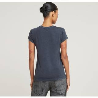 Overdyed Eyben Slim V-Neck Top 2.0 - Dark blue - Women