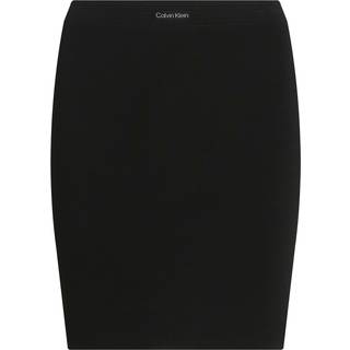 Slim Stretch Knit Mini Skirt - Black - S