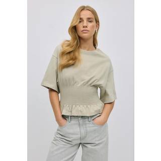 Gina Tricot-Pleated tee-t-shirts-Beige-XL-Dame