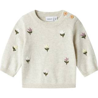Name It Strik Bluse Peyote Meleret Med Blomsterbroderi