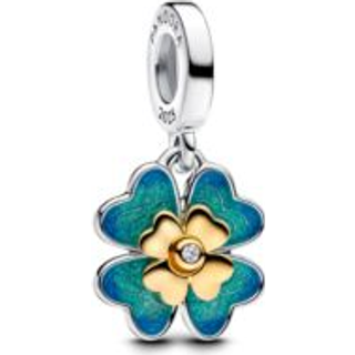 Pandora Spinnable Four Leaf Clover Lab-Grown Diamond Dangle Charm - Silver