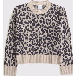 Abercrombie & Fitch Leopard Tryk Intarsia Strikket Brun Trøje9 - 10 år (134 - 140cm)