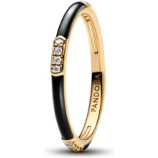 Pandora Black Enamel & Stones Ring - 50