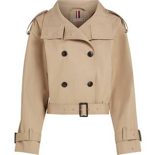 Tommy Hilfiger Tommy Hilfiger Brown 100% Cotton Crop Trench Jacket