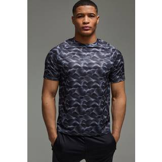 Mens Black Man Active Abstract Print Regular Fit Performance T-shirt