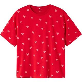 Name It T-shirt Rød Med Pink Hjerter